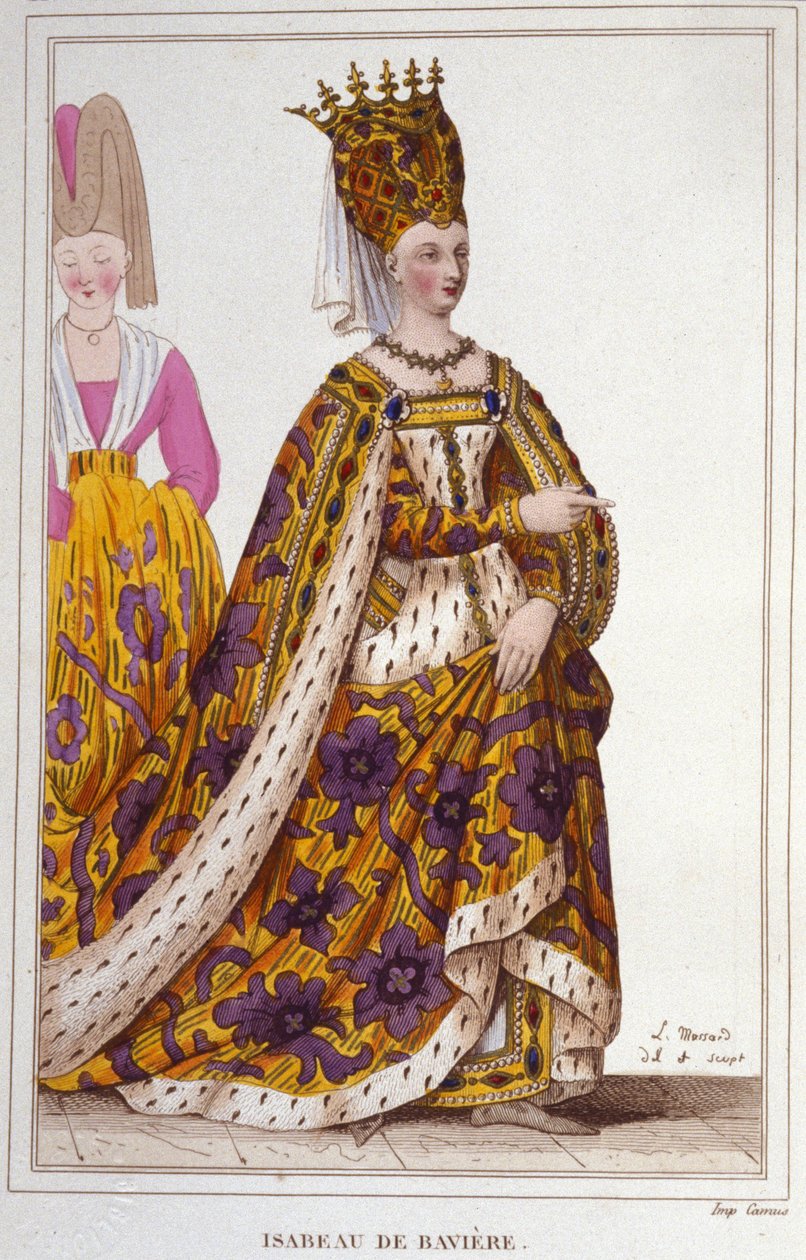 Isabeau (Isabelle, Elisabeth) de Baviera (1371-1435). Reina de Francia. Grabado de 1830. de Unknown artist