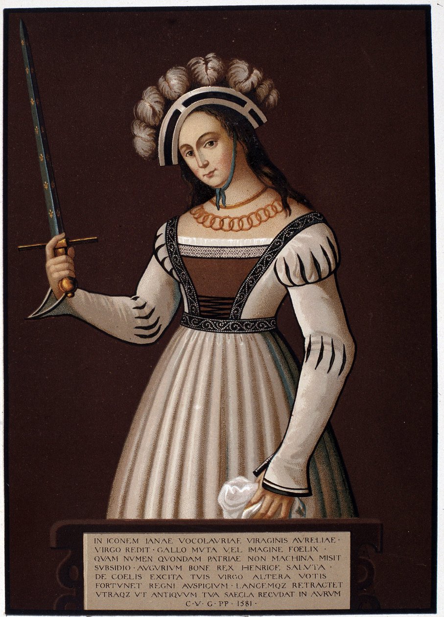 Juana de Arco, con una espada - en 