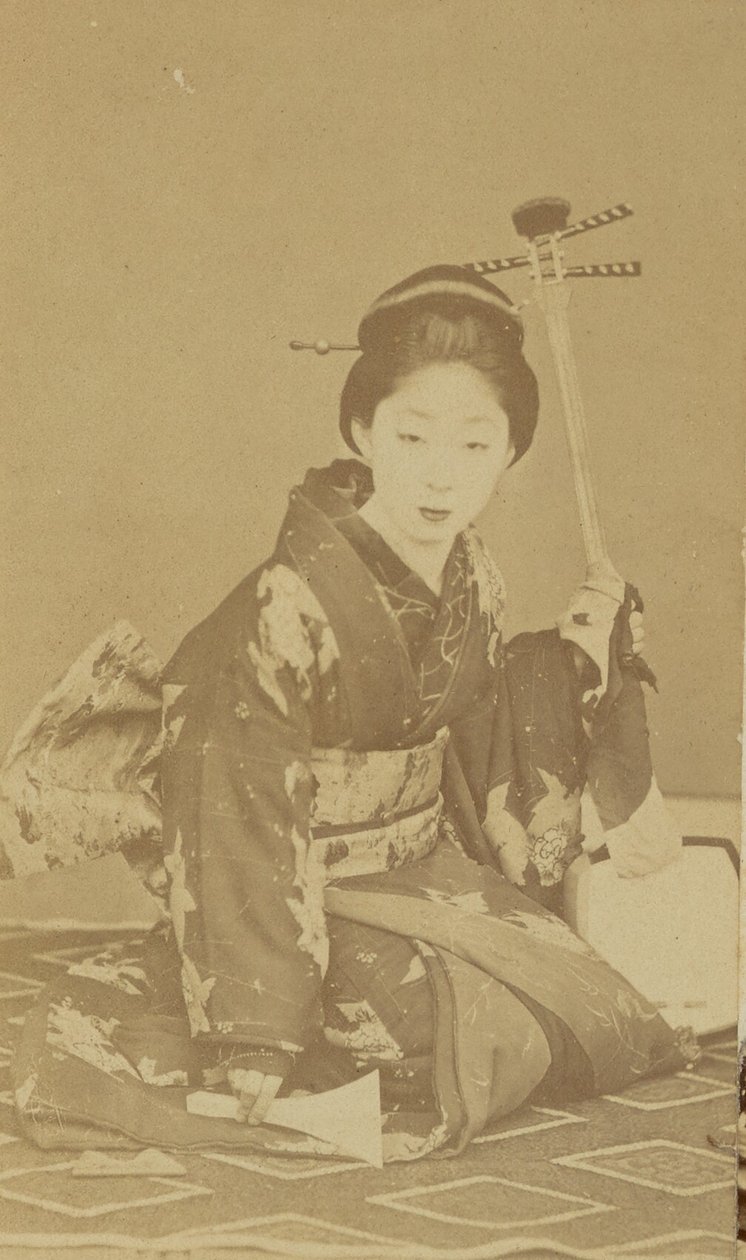 [Mujer japonesa arrodillada] de Unknown artist