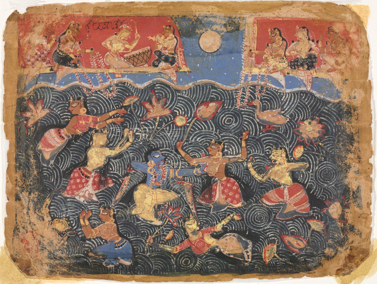 Krishna sporting with the gopis in the Jumna River, from a Bhagavata Purana de Unknown artist