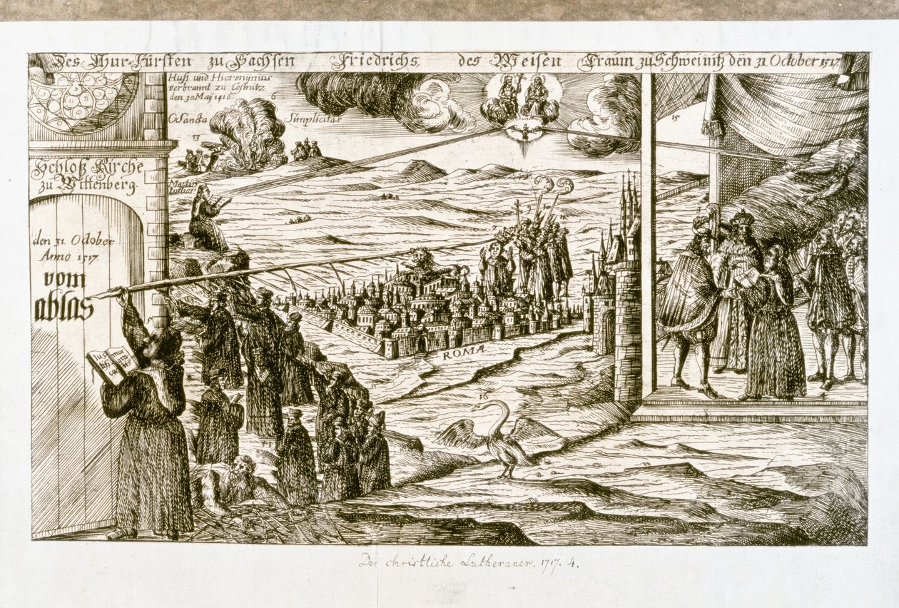 LUTHER Martin: Impresión alegórica del sueño de Federico el Sabio, príncipe de Sax... (grabado) de Unknown artist