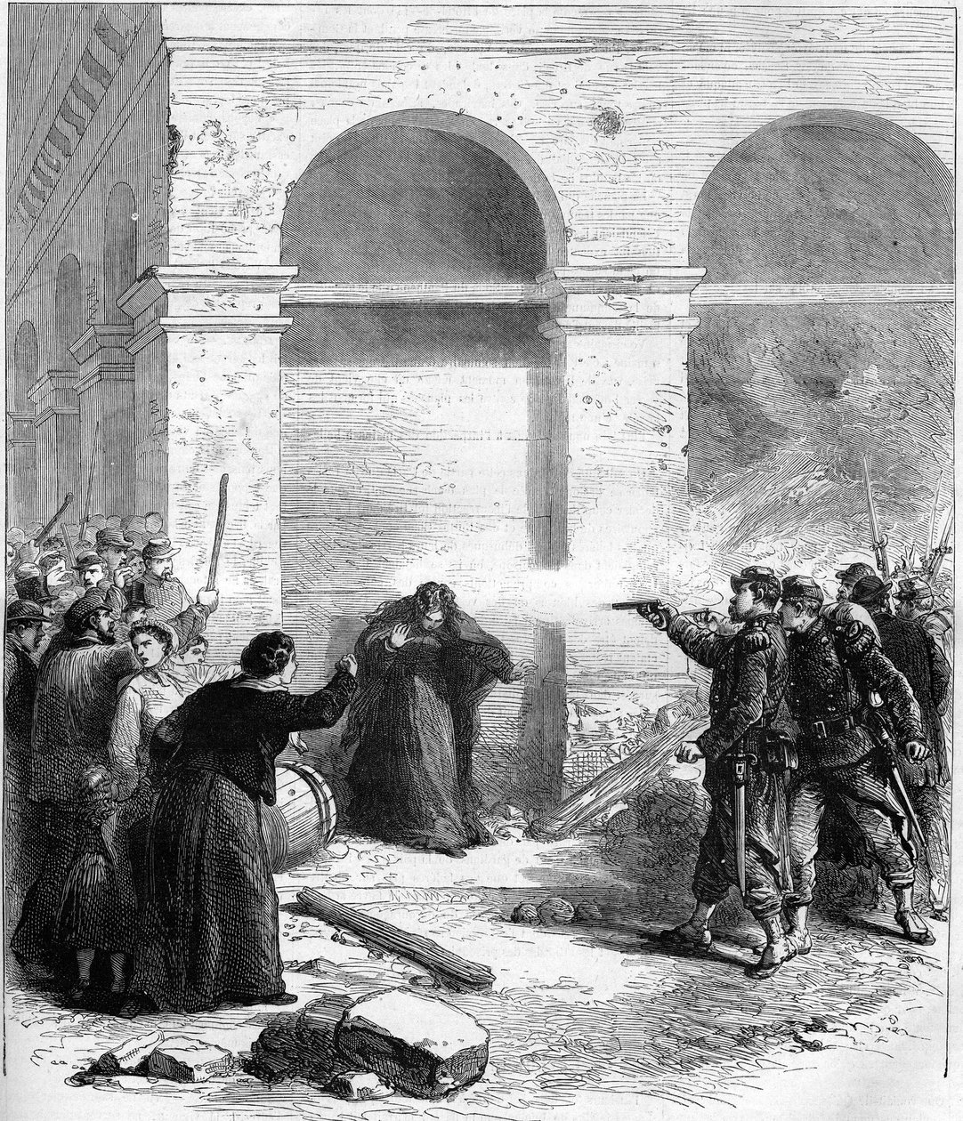 La Comuna de París en 1871. Sorpresa de petróleo en la rue de Rivoli. de Unknown artist