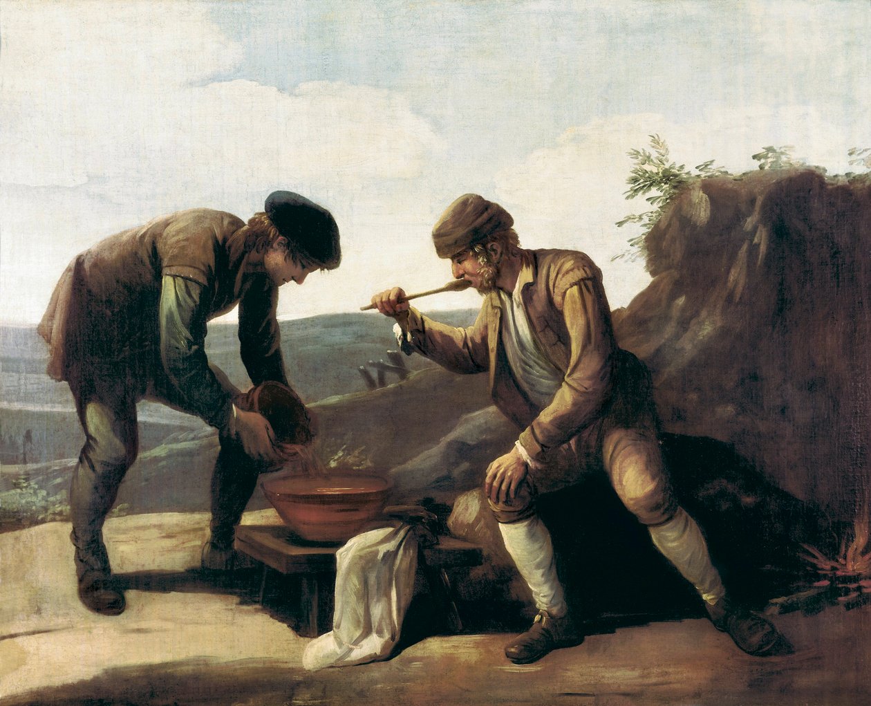 La Sopa Boba o el desayuno, pintura anónima del siglo XVIII. Madrid. Fundación Lázaro Galdiano de Unknown artist