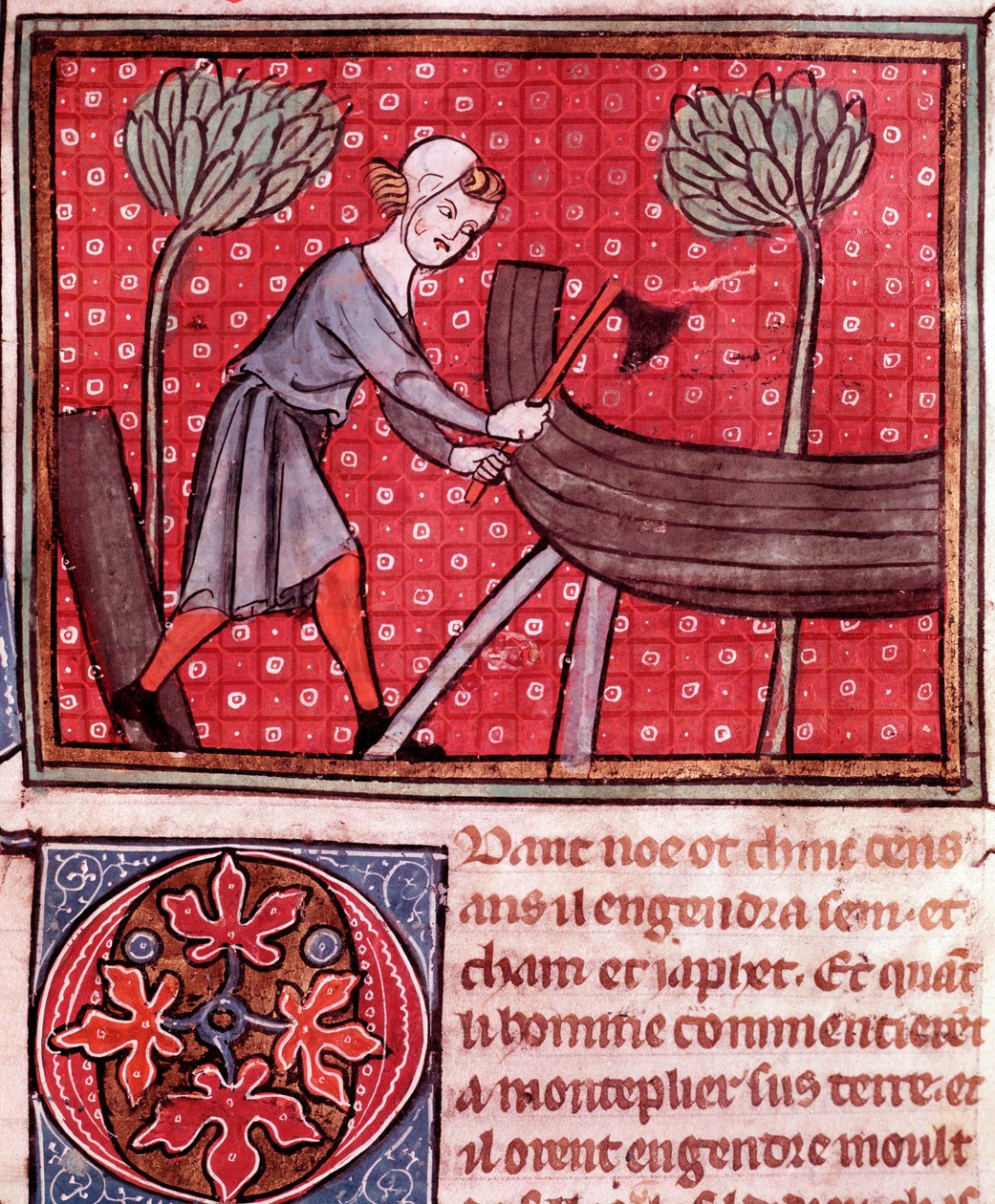 La construcción del arca de Noé (detalle) de Unknown artist