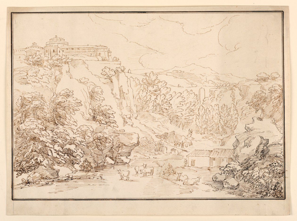 Paisaje con vacas de Unknown artist