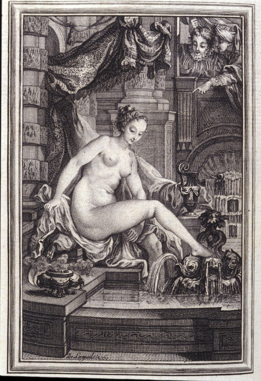 El Rey Candaules y el maestro en derecho- en “Cuentos y nuevas en verso” de Jean La Fontaine. 1762 de Unknown artist