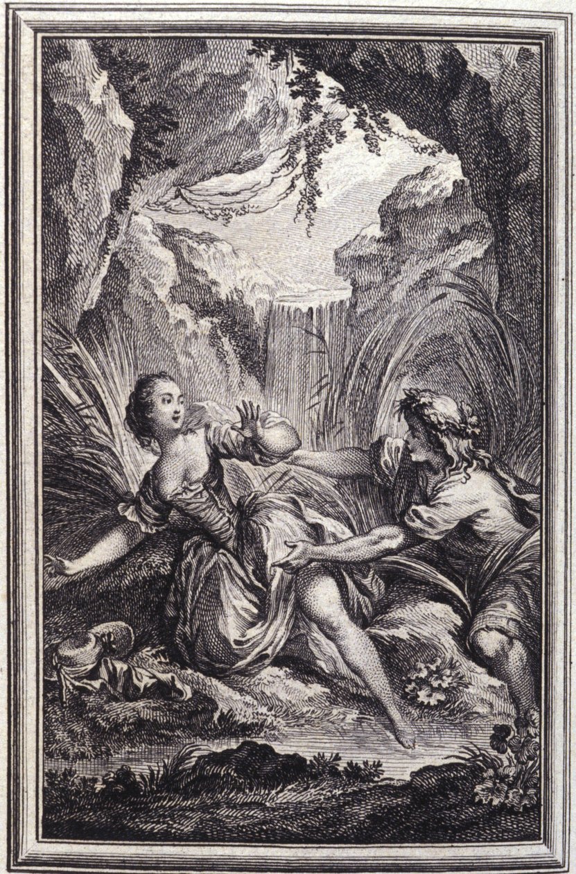 Le fleuve Scamandre - en “Cuentos y nuevas en verso” de Jean La Fontaine. 1762. de Unknown artist