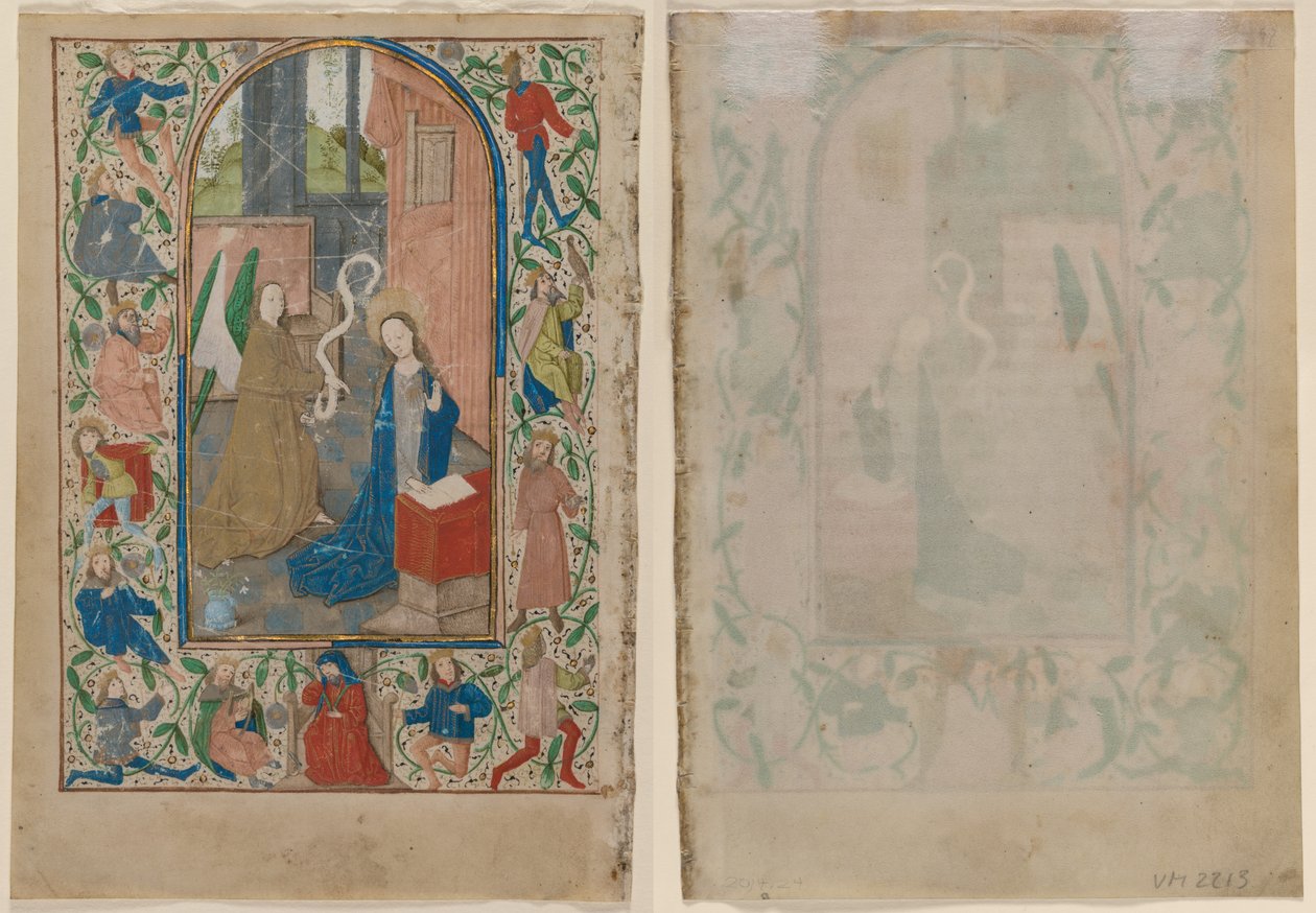 Hoja de un Libro de Horas: La Anunciación de Unknown artist