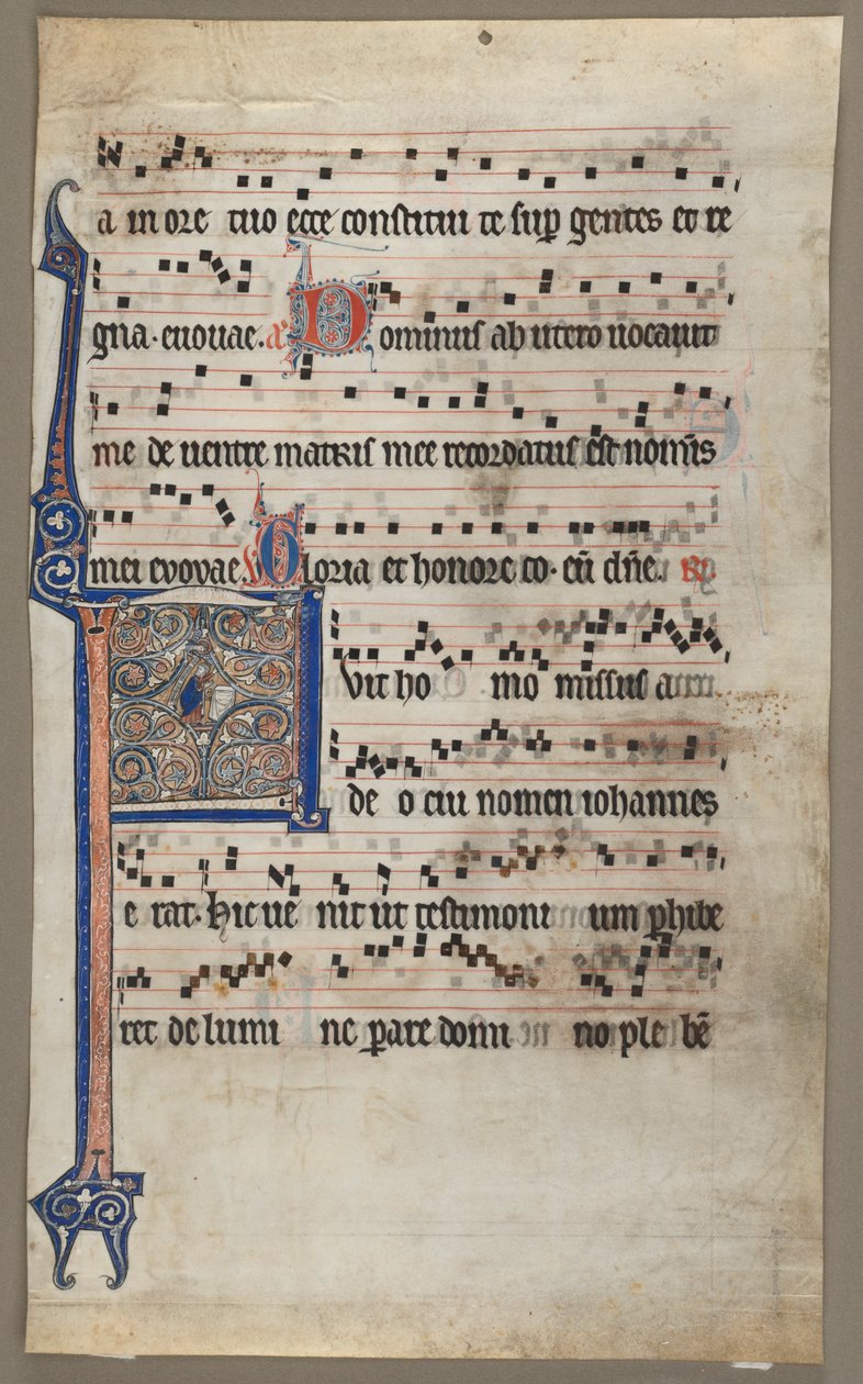 Leaf from a Choral Book: Annunciation to Zaccharias de Unknown artist