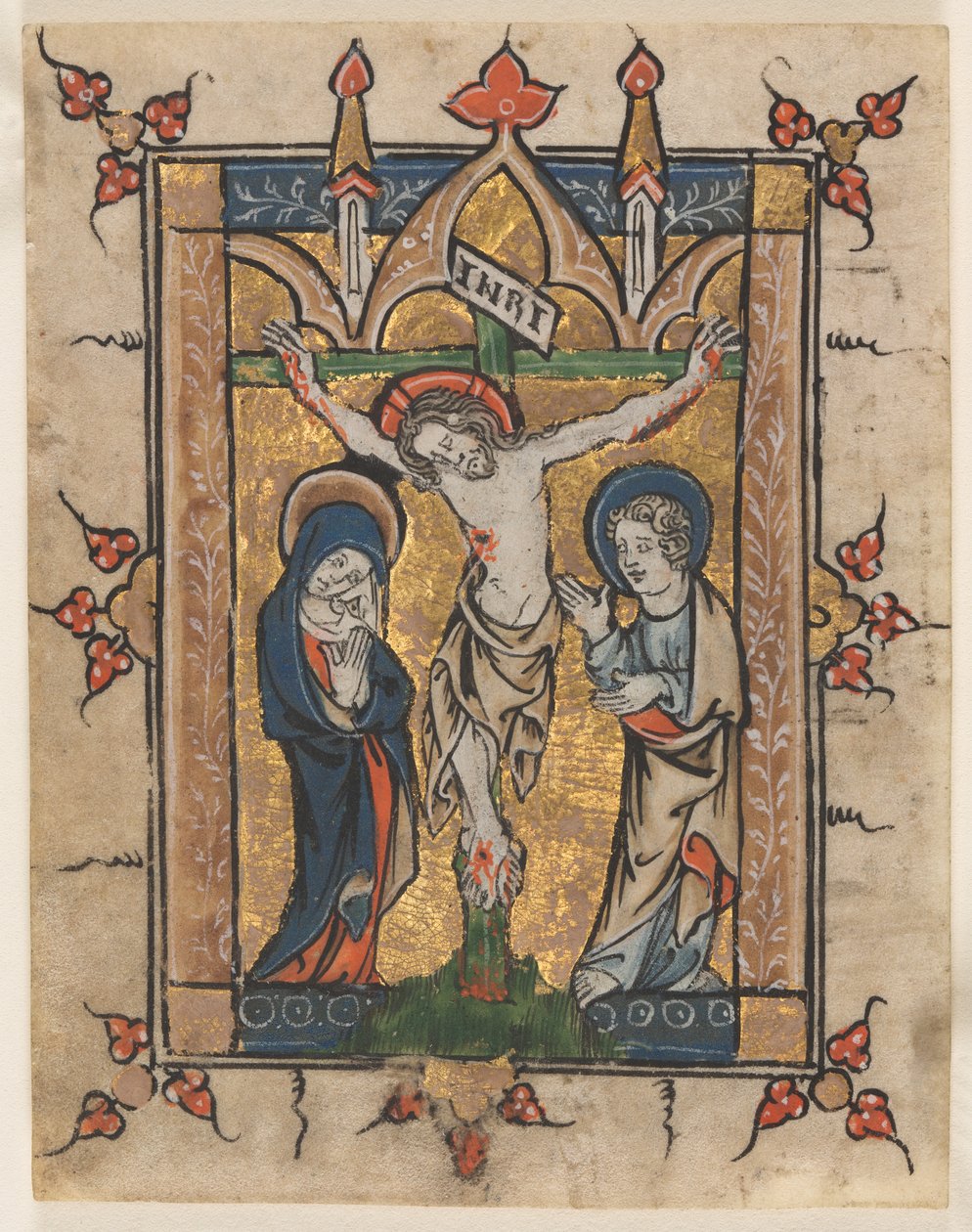 Hoja de un Salterio: La Crucifixión de Unknown artist
