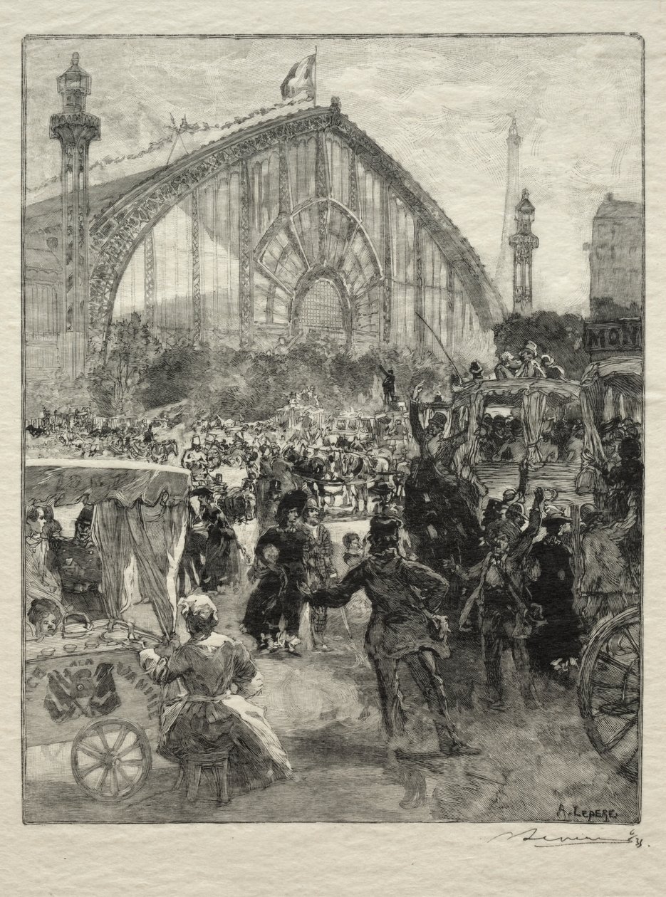 Saliendo de la Exposición de 1889 de Unknown artist