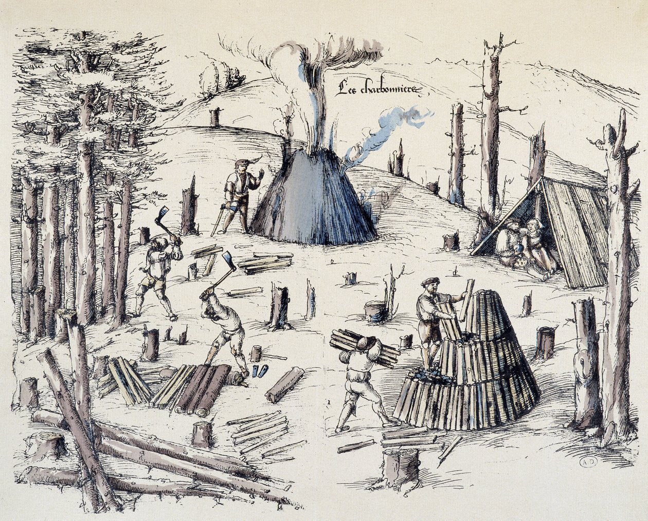 Los carboneros - en “La croix aux mines” de Unknown artist