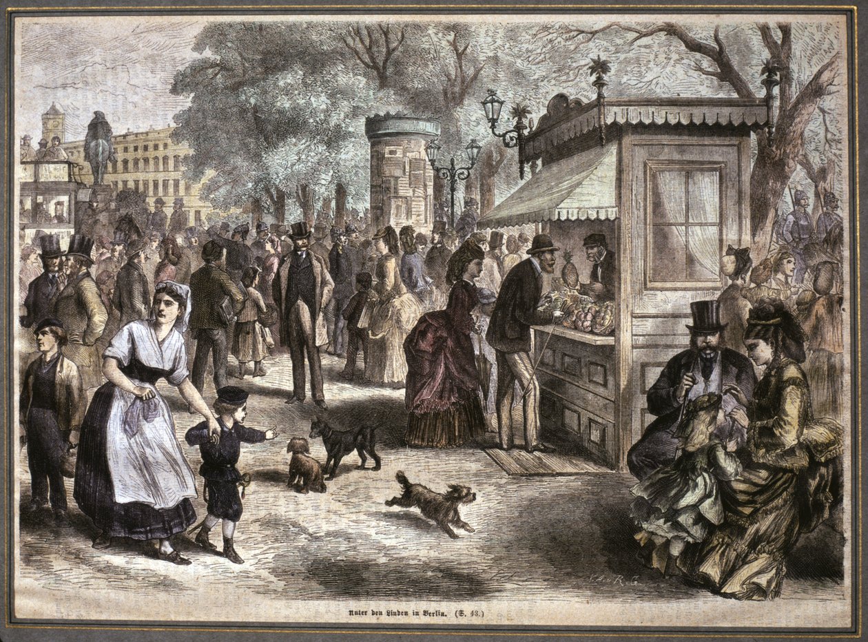 La vida en Berlín, 2ª mitad del siglo XIX (grabado) de Unknown artist