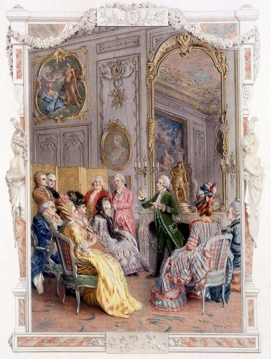 Feria literaria en el siglo XVIII - en "Una mujer de calidad en el siglo pasado" de Unknown artist