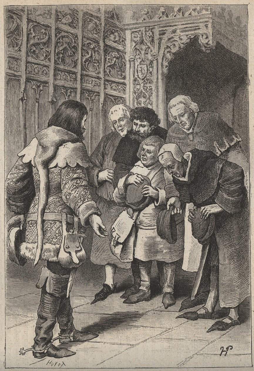 Lord Patrice Charteris y los burgueses de Perth - ilustración del siglo XIX para la novela histórica 