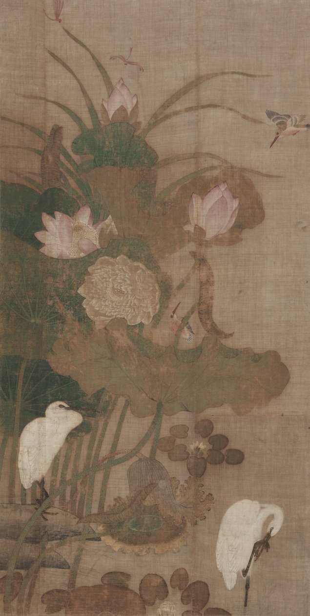 Lotuses, Insects, and Birds de Unknown artist