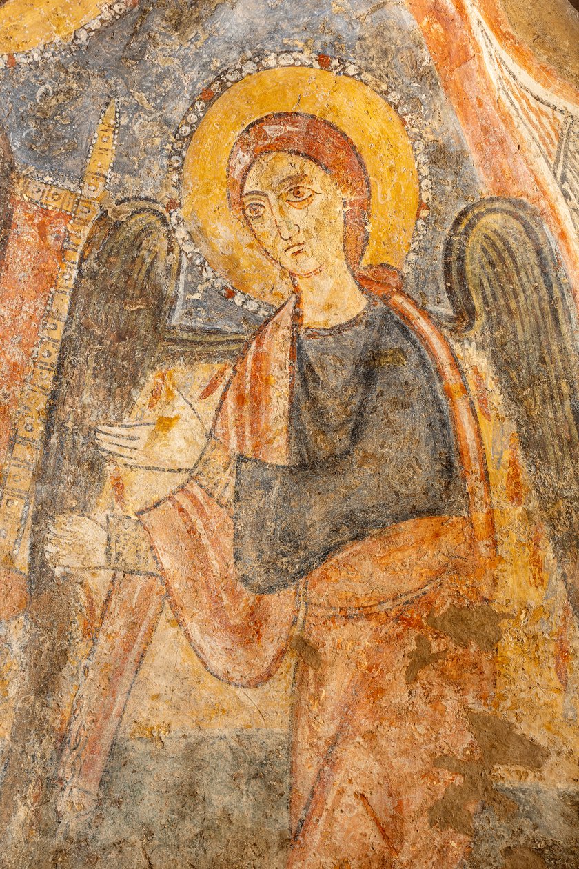 Virgen con el Niño entre los arcángeles, detalle del arcángel derecho de Unknown artist