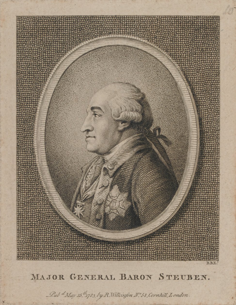 Barón Mayor General Steuben (aguafuerte) de Unknown artist
