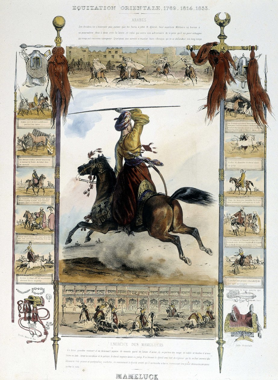 Mameluco (Equitación Oriental) - en "Historia Pintoresca de la Equitación Antigua y Moderna" de Charles Aubry de Unknown artist