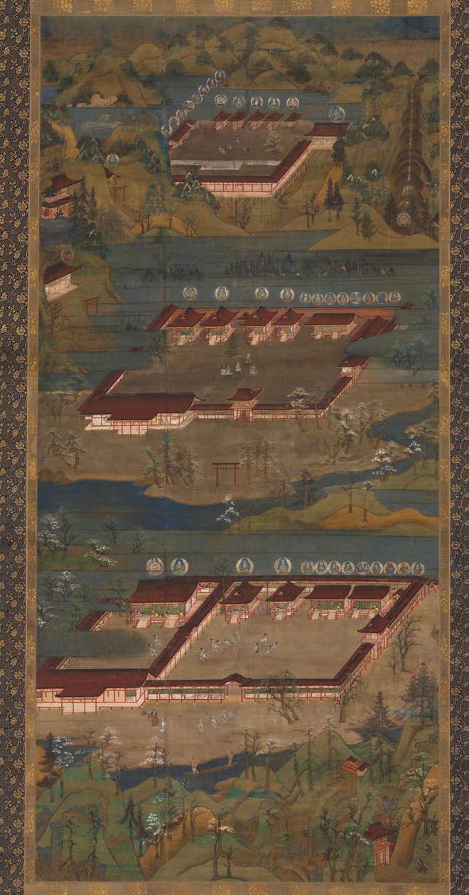 Mandala de los tres santuarios en Kumano de Unknown artist