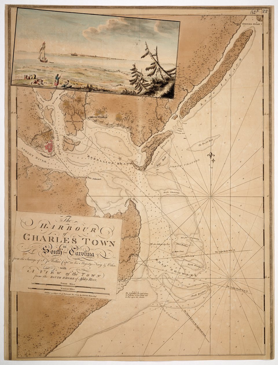 Mapa de Charles Town en Carolina del Sur de Unknown artist