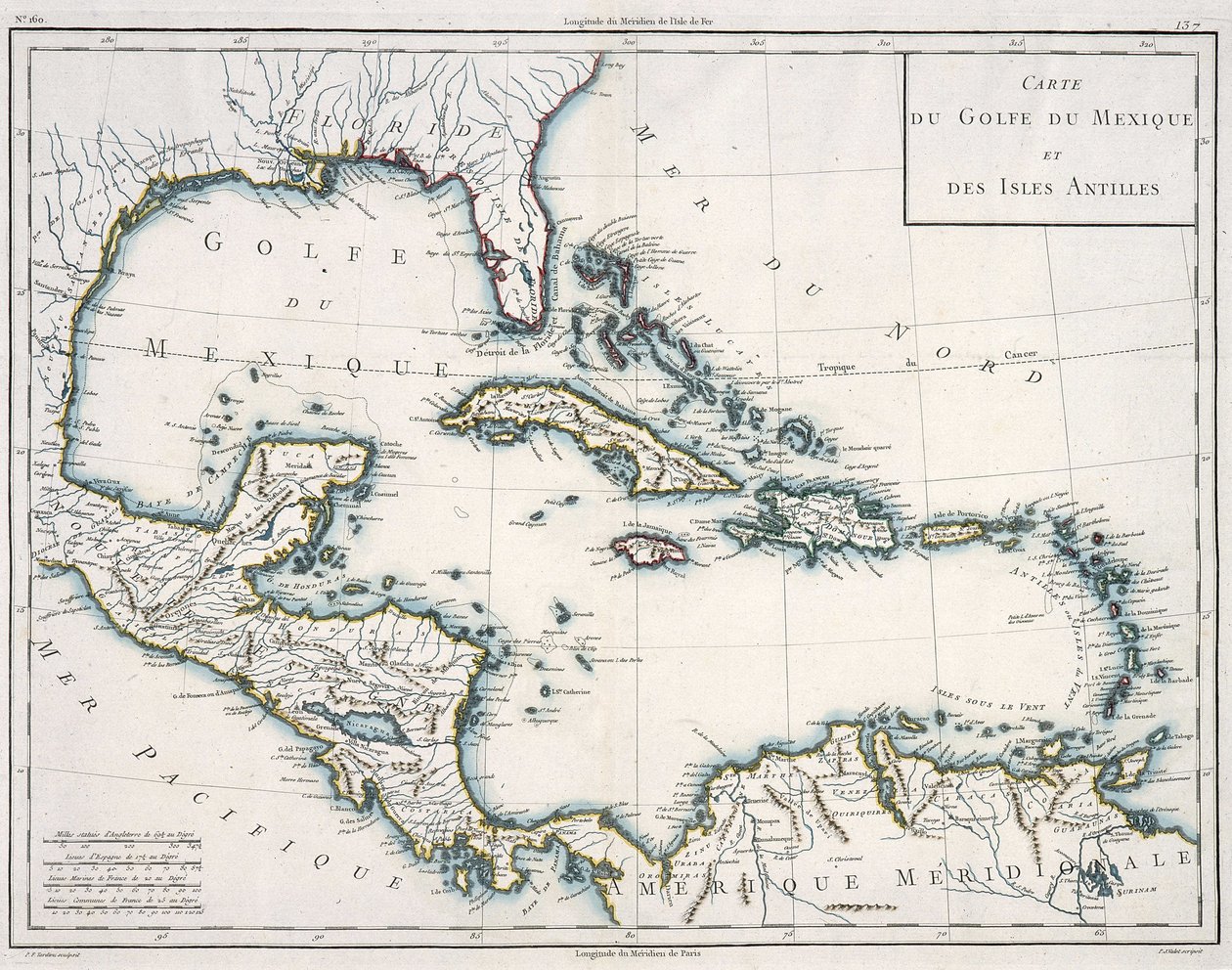 Mapa del Golfo de México y el Caribe de Unknown artist