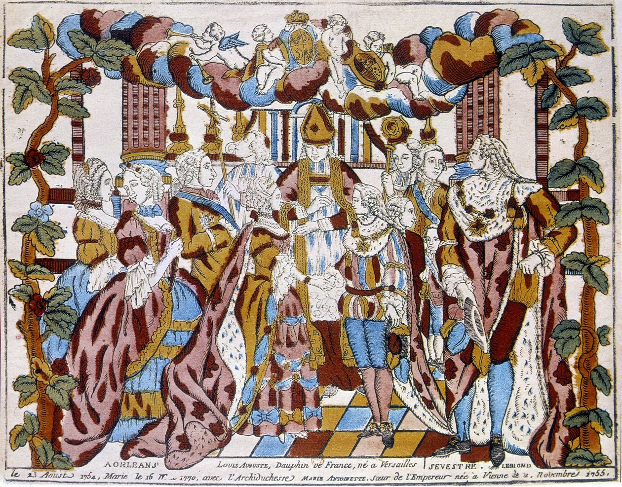 Matrimonio de Luis XVI con María Antonieta, circa 1774, en Orleans. de Unknown artist