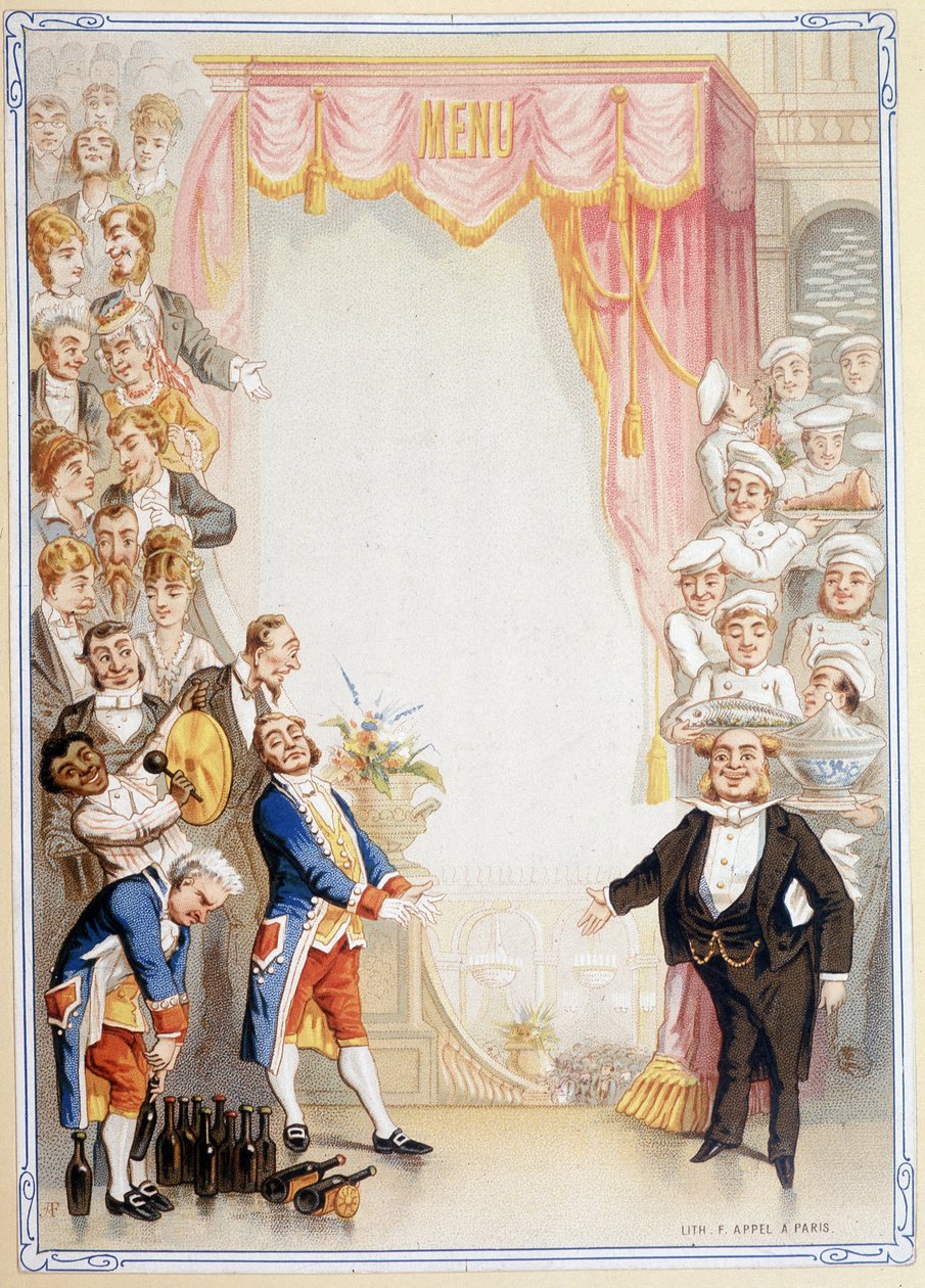 Menú en blanco - cromolitografía, finales del siglo XIX de Unknown artist