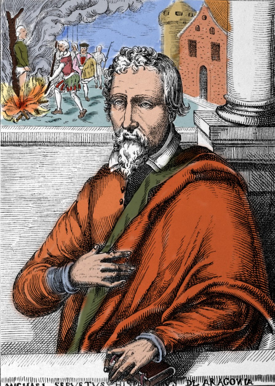 Miguel Servet (Miguel de Villanueva) (1511-1553), médico y teólogo español. Grabado de Unknown artist