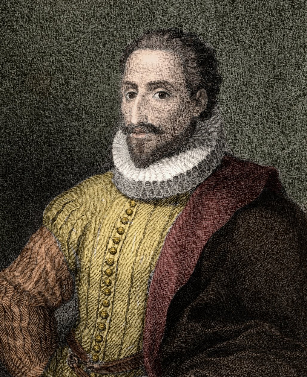 Miguel de Cervantes Saavedra 1547-1616 - grabado - siglo XIX de Unknown artist