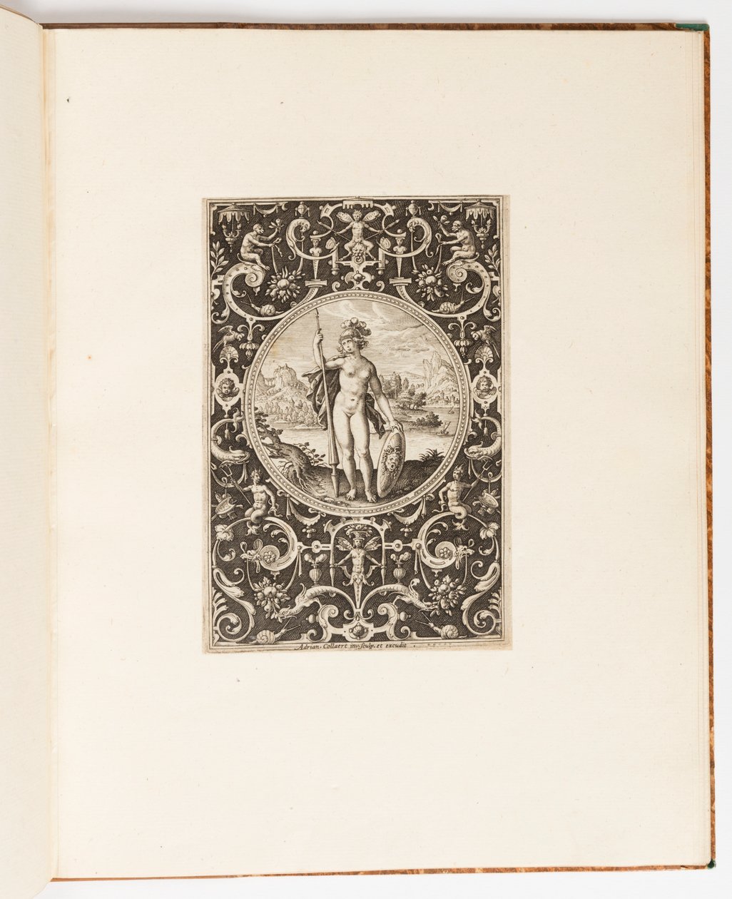 Minerva, placa de una suite de 6 diseños ornamentales con el Juicio de Paris de Unknown artist