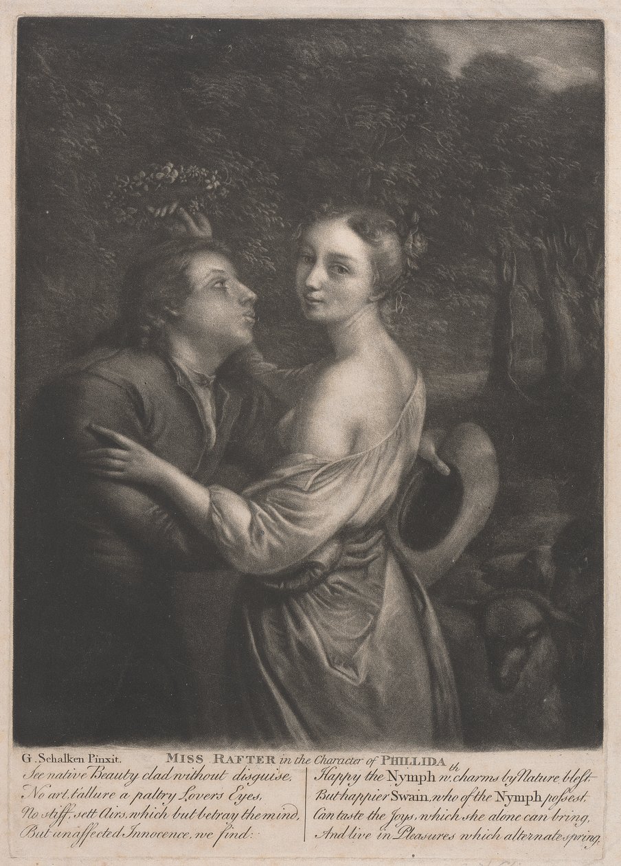 Miss Rafter (1711-1785) en el personaje de Phillida de Unknown artist