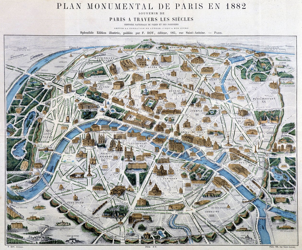 Plano monumental de París en 1882 de Unknown artist