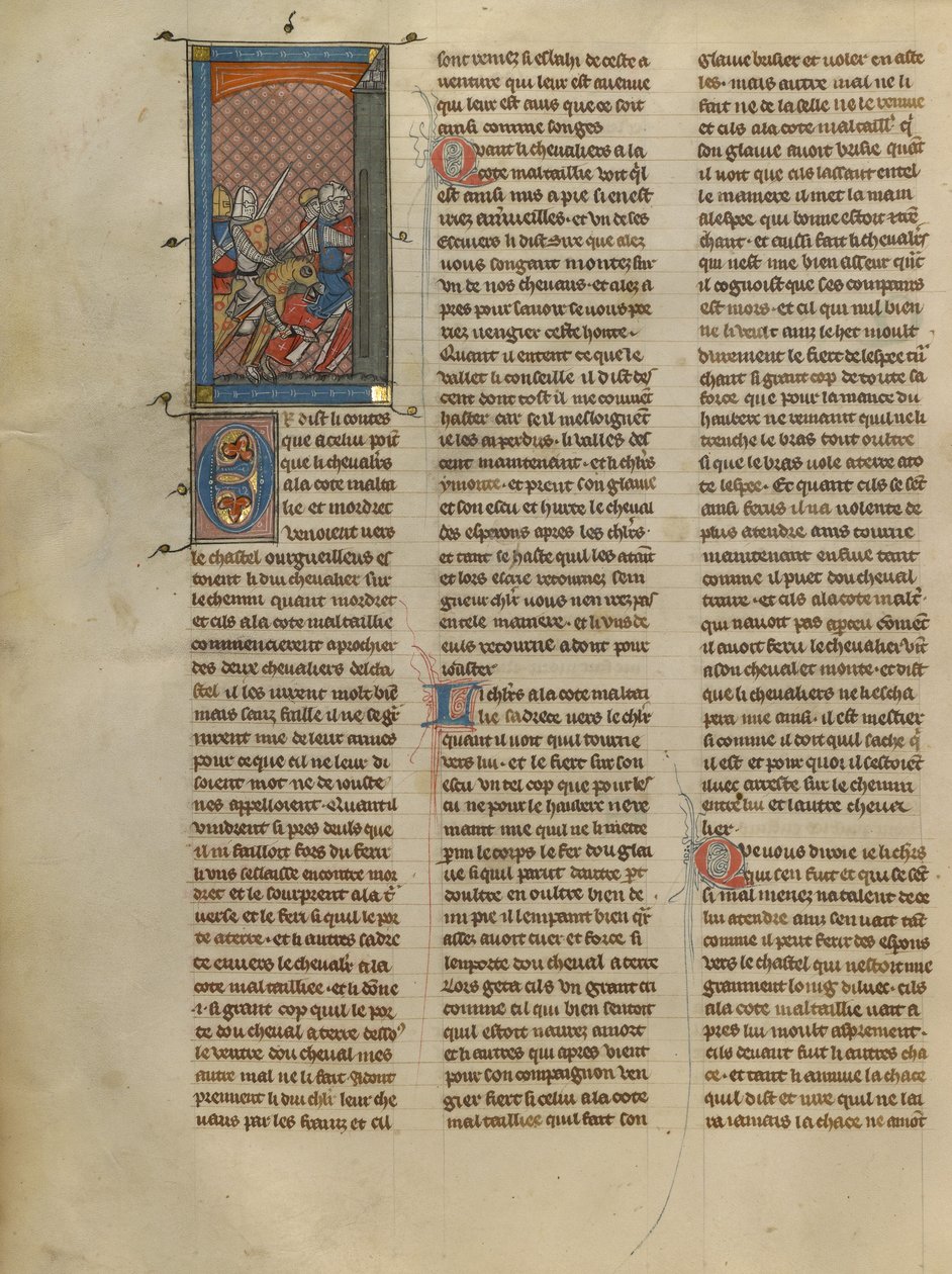 Mordret y Knight en desacuerdo con Pursuing Two Knights de Unknown artist
