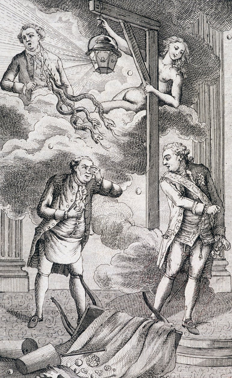 Necker juzgado por el tribunal de la linterna - en “Suplemento a la vida privada y ministerio de M. Necker, Director General de Finanzas” por un ciudadano, ed. Pellet, Ginebra de Unknown artist