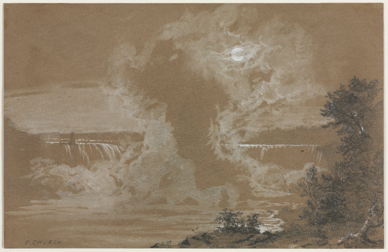Niagara Falls by Moonlight de Unknown artist