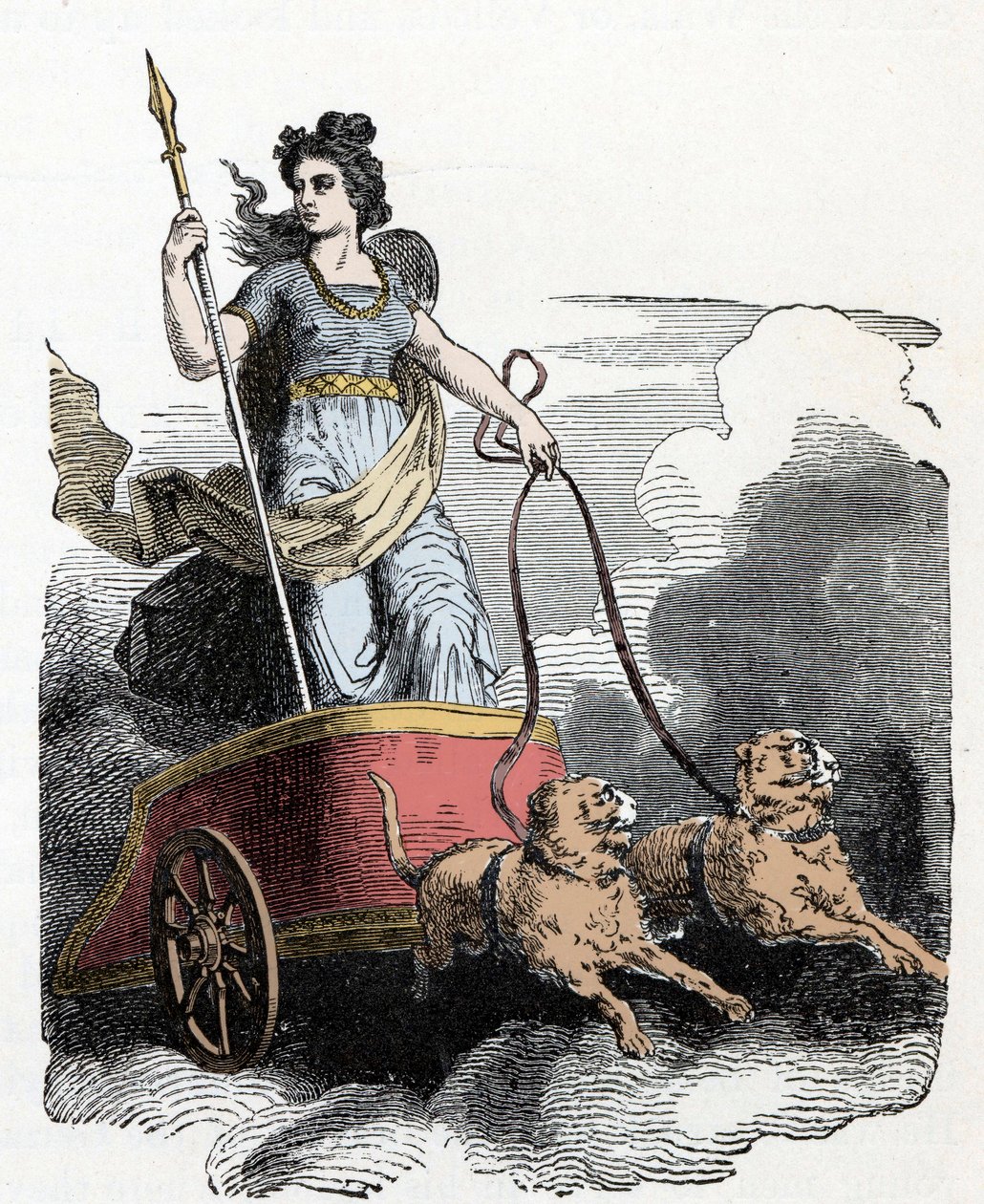 Mitología nórdica: Frigga - Mitología nórdica: la diosa Freyja en su carro tirado por gatos de Unknown artist
