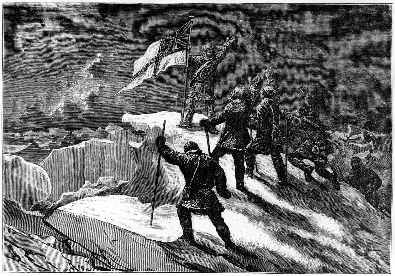 Polo Norte: transportistas británicos en el lugar más cercano al Polo - Nares Georges S., Un viaje a la mar polar, París: Hachette de Unknown artist