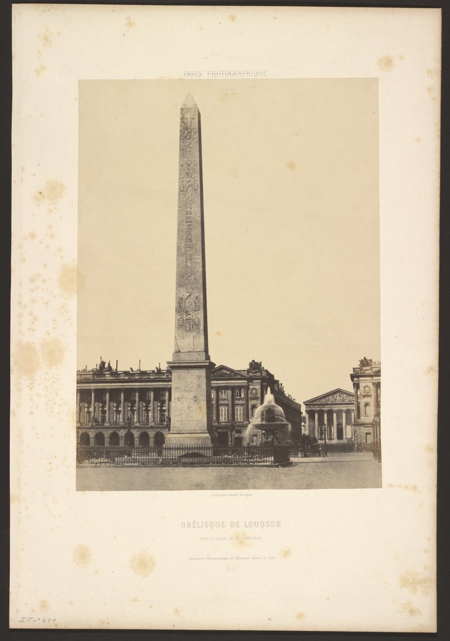 Obelisco de Louqsor, en la plaza de la Concordia de Unknown artist