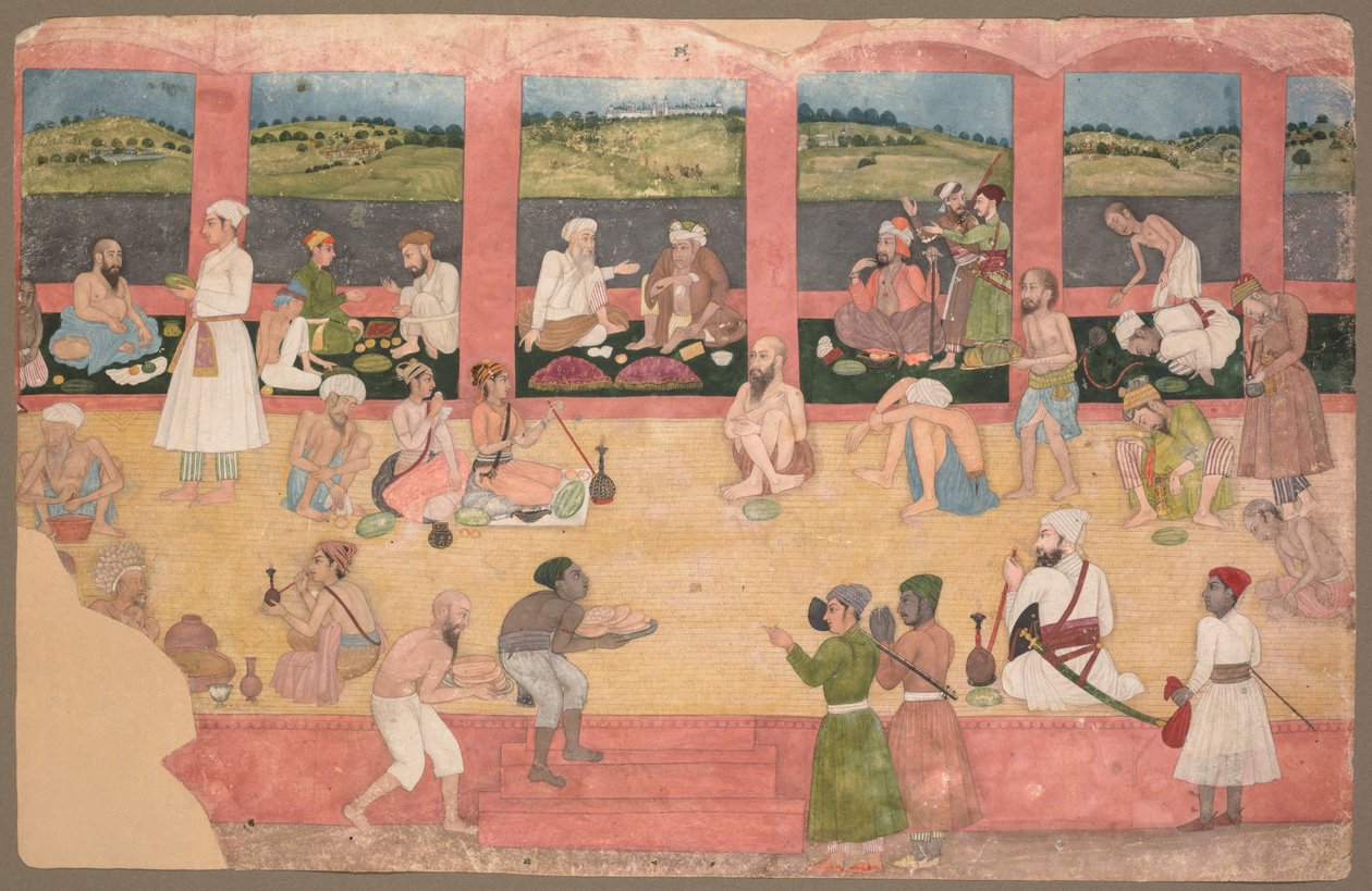 Opium Smokers Served Fruit and Bread de Unknown artist