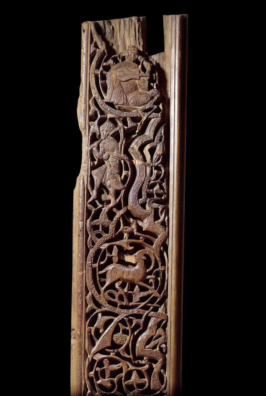 Arte oriental: panel de madera tallada. Siglo XIII. Detalle. París, Museo del Louvre de Unknown artist