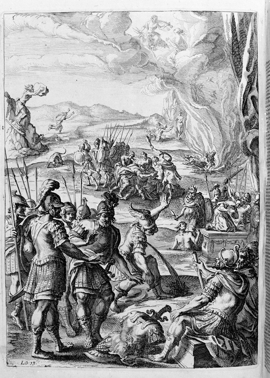Ovidio - ilustración para el libro 15 - nota de Thomas Farnaby de Unknown artist