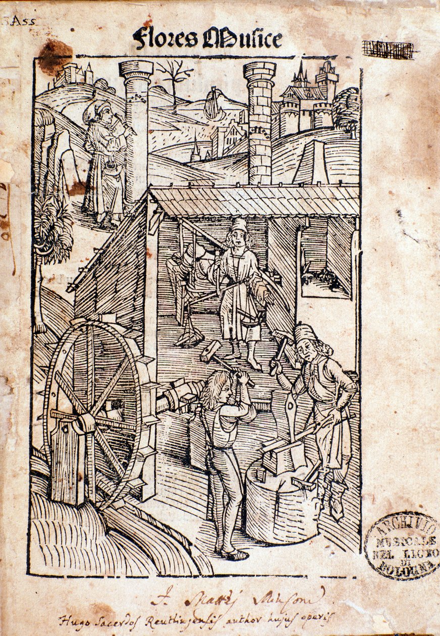 Página de Flore musices, estudio sobre el canto gregoriano por Hugo von Reutlingen de Unknown artist