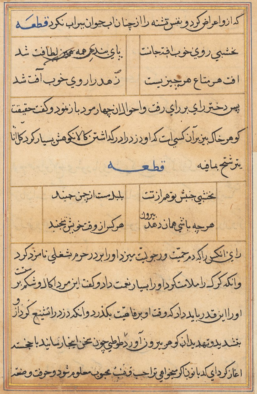 Página de Cuentos de un loro (Tuti-nama): página de texto de Unknown artist