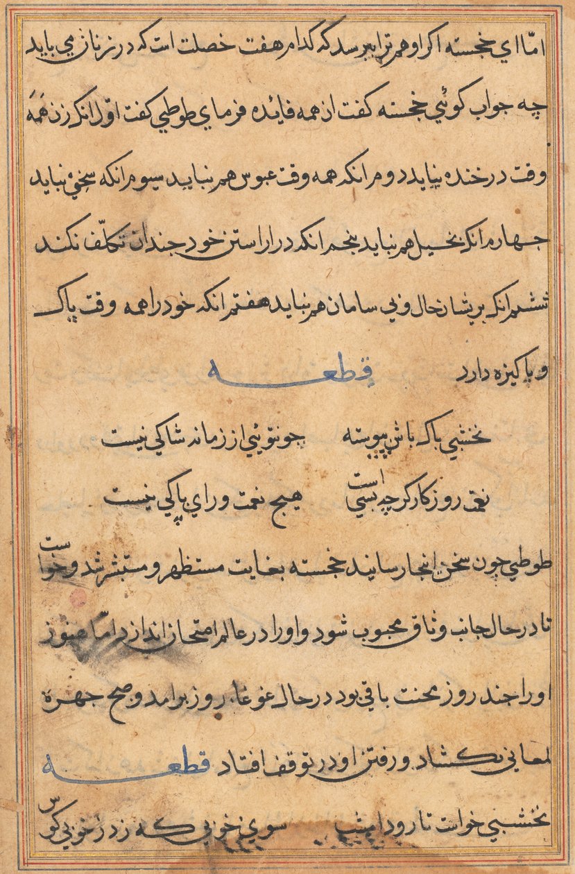 Página de Cuentos de un loro (Tuti-nama): página de texto de Unknown artist