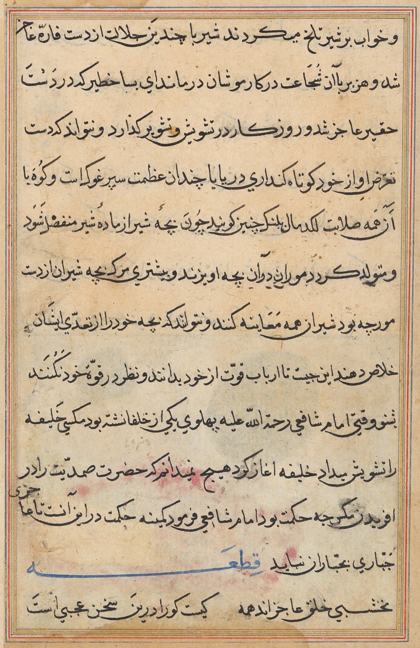 Página de Cuentos de un loro (Tuti-nama): página de texto de Unknown artist
