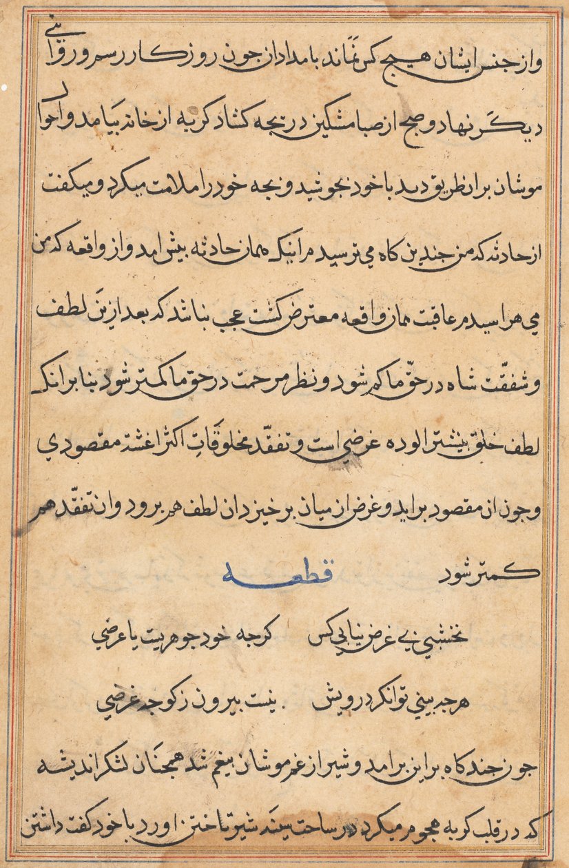 Página de Cuentos de un loro (Tuti-nama): página de texto de Unknown artist
