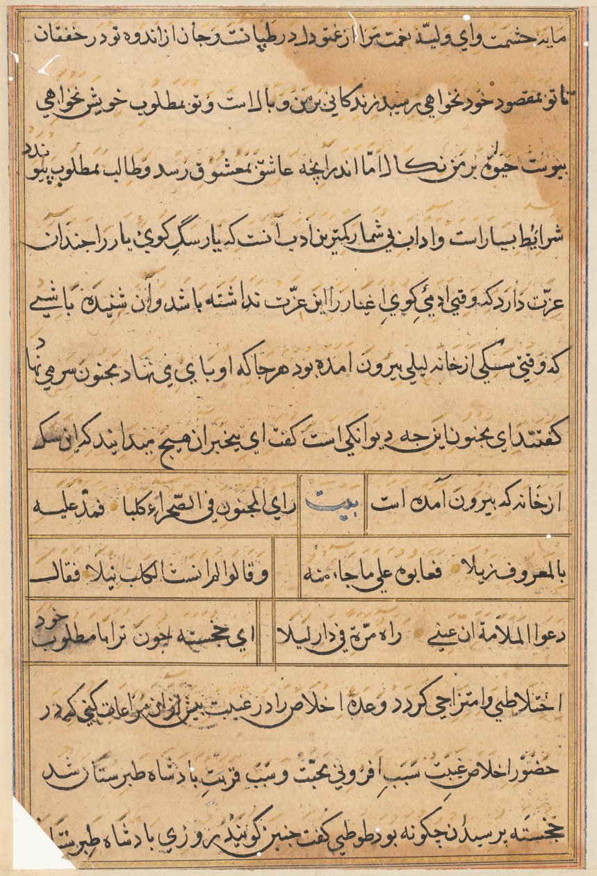 Página de los Cuentos de un Loro (Tuti-nama): página de texto de Unknown artist