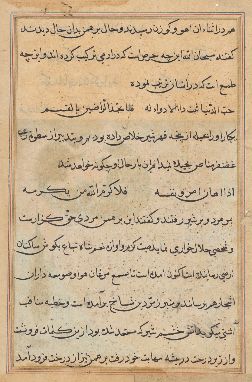 Página de Cuentos de un Loro (Tuti-nama): página de texto de Unknown artist
