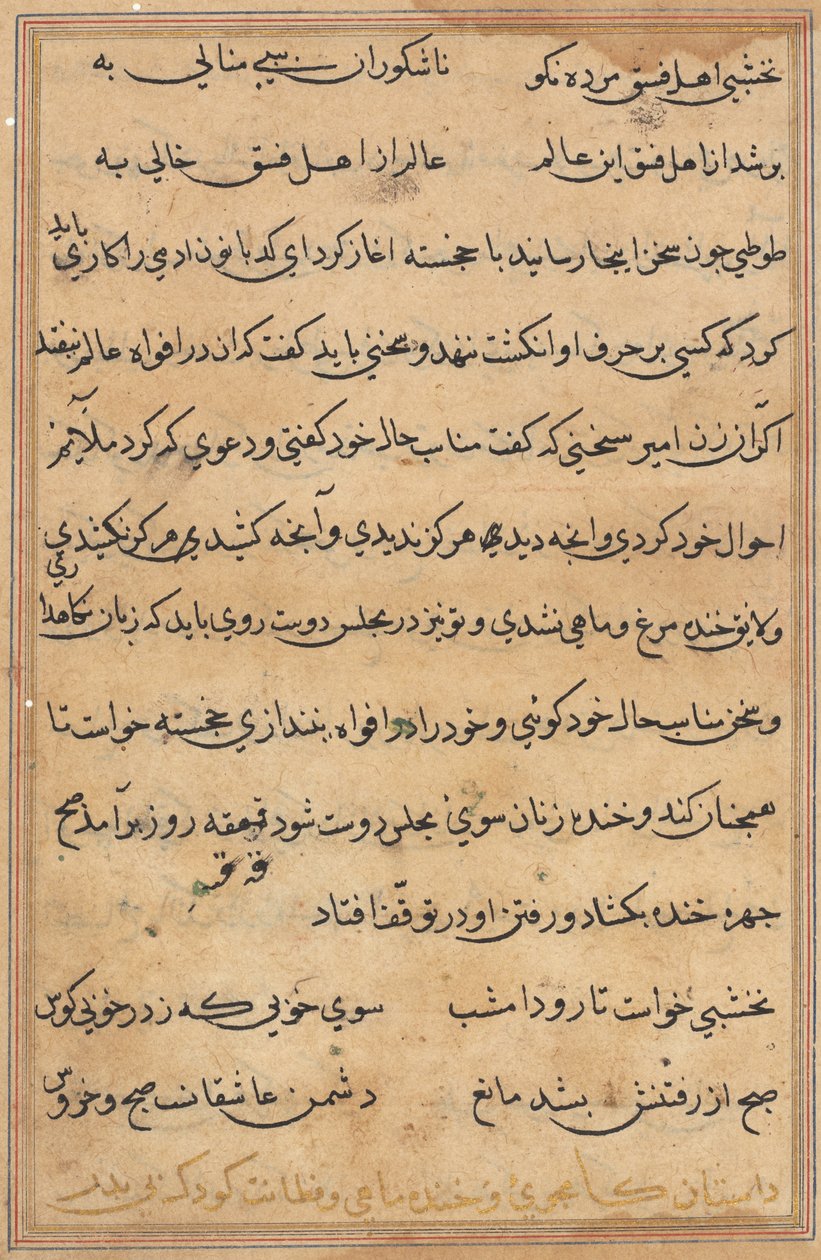 Página de Cuentos de un Loro (Tuti-nama): página de texto de Unknown artist